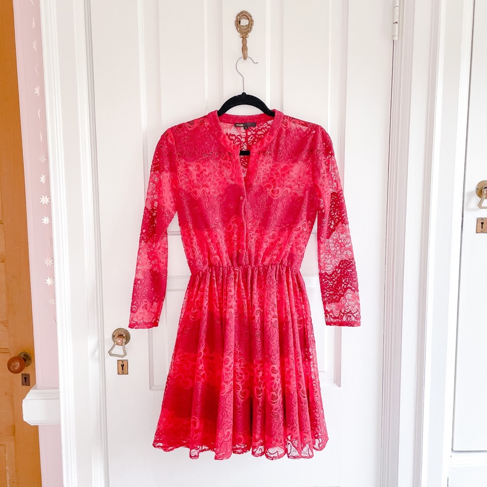 Maje Lace fit and flare dress